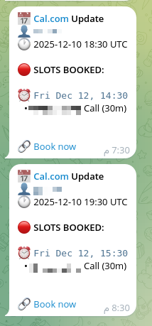 CalSpy Telegram bot screenshot